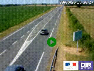 Webcam routière sur la RN7 à hauteur de Toulon-sur-Allier, entre Moulins et Vichy