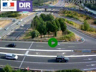 Webcam traffic à Grenoble-sud sur l'autoroute A480. Vue orientée vers l'entrée et la sortie de Grenoble