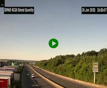 Webcam routière sur N338 à hauteur de Grand-Quevilly en périphérie de Rouen. Vue orientée vers Rouen