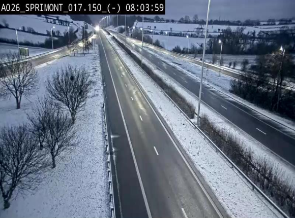 Webcam E25 (A26) à hauteur de Sprimont en direction de Liège et en provenance de Bastogne