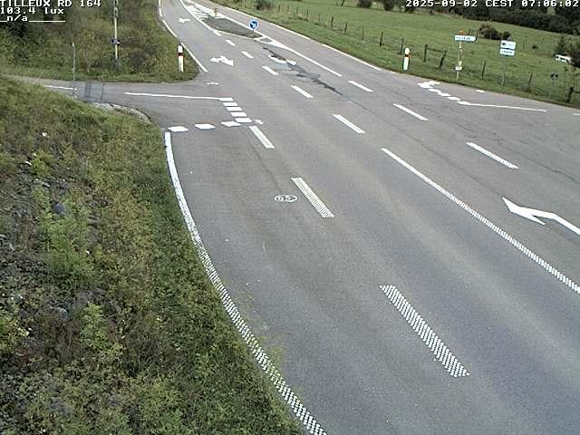 Webcam sur la RD164 à Tilleux. Vue orientée vers Neufchâteau