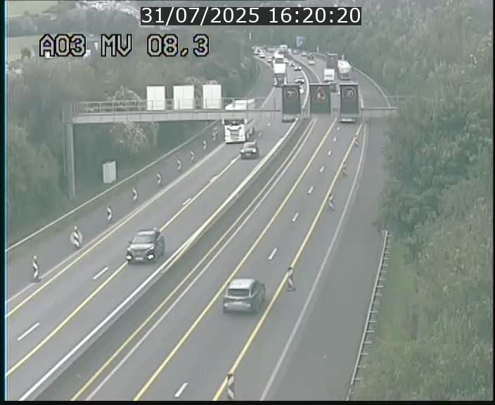 Webcam Autoroute après la Croix de Bettembourg en direction de Luxembourg sur l'A3