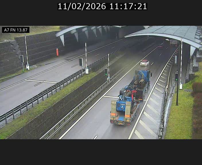 Caméra trafic Luxembourg - A7, Tunnel Gousselerbierg, entrée nord, direction Lorentzweiler