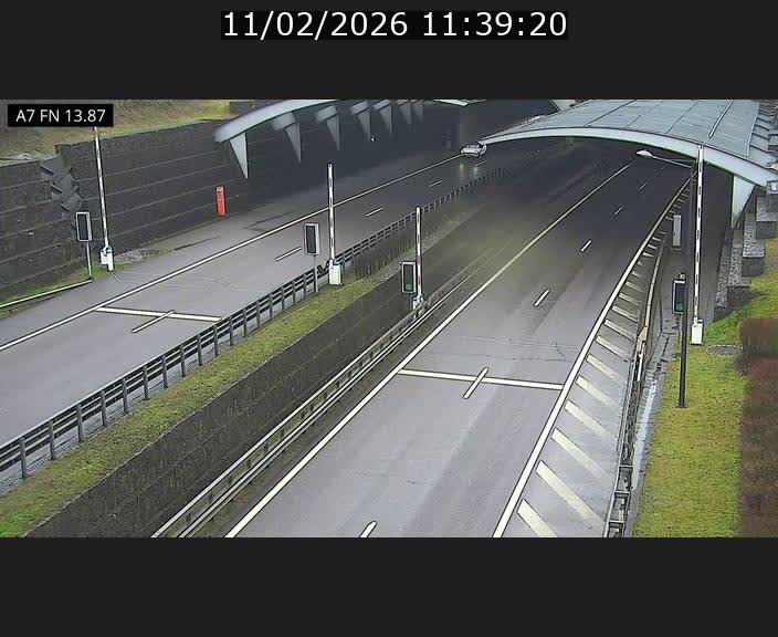 Caméra trafic Luxembourg - A7, Tunnel Gousselerbierg, entrée nord, direction Lorentzweiler