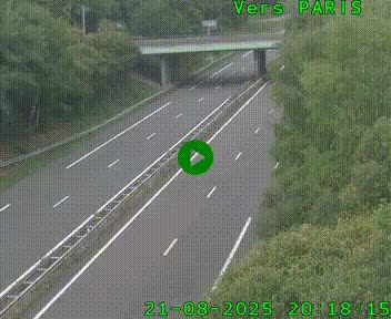 Caméra routière sur l'autoroute A20 au nord de Limoges, à la jonction avec la N520. Vue orientée vers Paris
