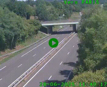 Caméra routière sur l'autoroute A20 au nord de Limoges, à la jonction avec la N520. Vue orientée vers Paris