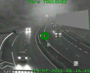 Caméra routière sur l'autoroute A20 à Noailles, en périphérie de Brive-la-Gaillarde. Vue orientée vers Toulouse