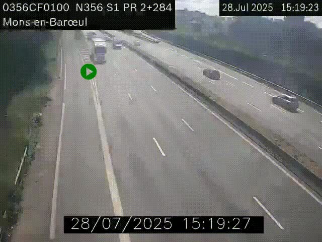 Webcam à l'entrée de Lille en direction du périphérique, à proximité de Mons-en-Baroeul sur la N356