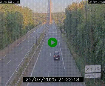 Webcam sur la N165 après le Pont de l'Iroise, à l'entrée de Brest