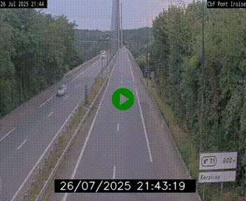 Webcam sur la N165 après le Pont de l'Iroise, à l'entrée de Brest