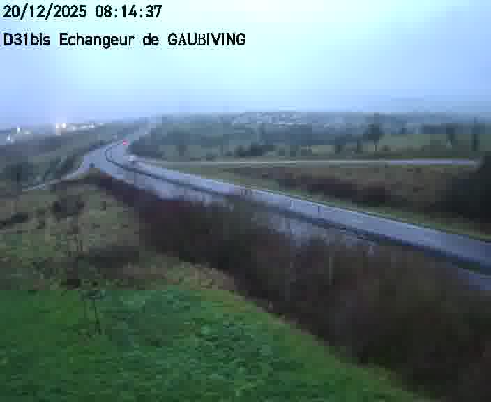 Dispositif d’observation sur D31bis (France) à Gaubiving, en direction de Sarreguemines, offrant une visualisation fiable des conditions de circulation.