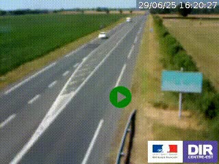 Webcam routière sur la RN7 à hauteur de Toulon-sur-Allier, entre Moulins et Vichy