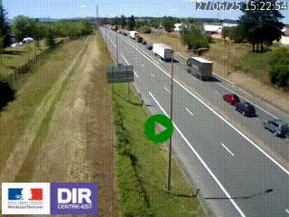 Webcam à Mably, à proximité de Roanne en direction de Moulins sur la N7