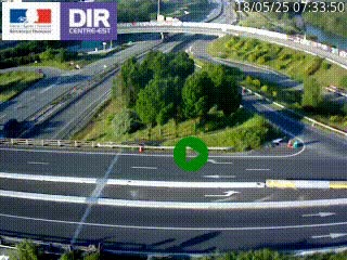 Webcam traffic à Grenoble-sud sur l'autoroute A480. Vue orientée vers l'entrée et la sortie de Grenoble