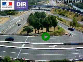 Webcam traffic à Grenoble-sud sur l'autoroute A480. Vue orientée vers l'entrée et la sortie de Grenoble
