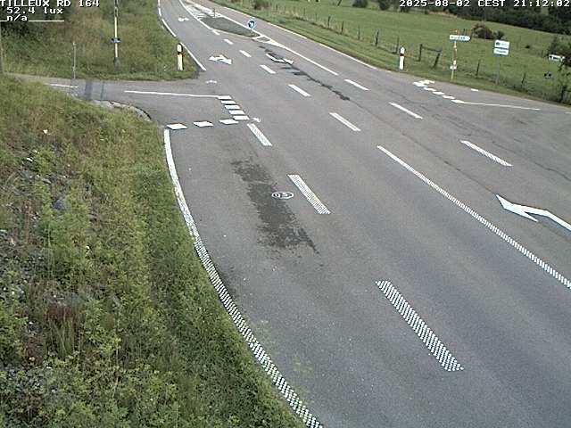 Webcam sur la RD164 à Tilleux. Vue orientée vers Neufchâteau