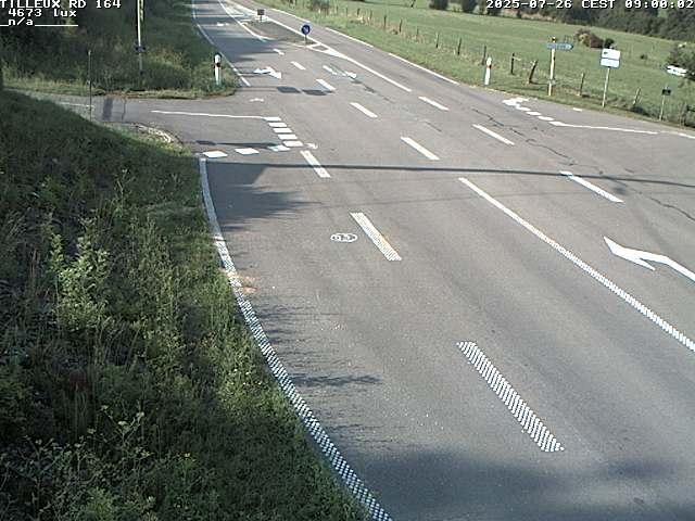 Webcam sur la RD164 à Tilleux. Vue orientée vers Neufchâteau