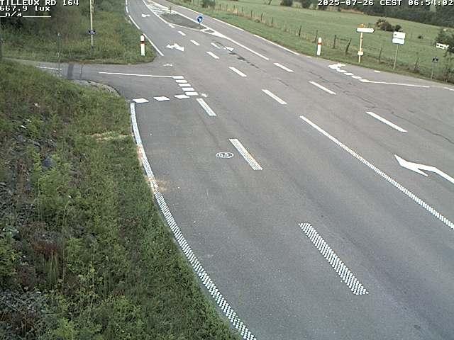 Webcam sur la RD164 à Tilleux. Vue orientée vers Neufchâteau