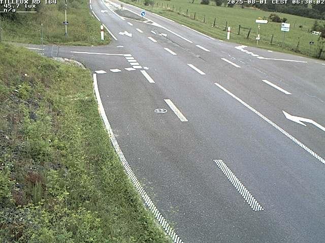 Webcam sur la RD164 à Tilleux. Vue orientée vers Neufchâteau