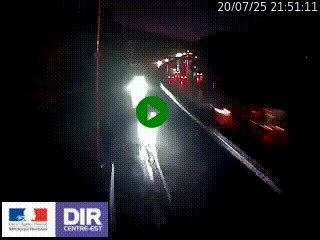 Caméra autoroute sur A6 - Valvert, près de Lyon, en direction de Paris, à hauteur de la sortie 36 Porte du Valvert