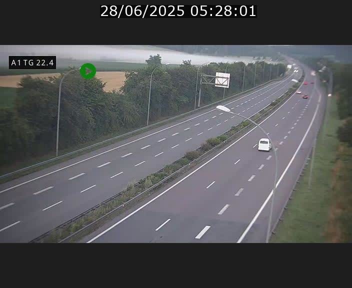Traffic live webcam Luxembourg Flaxweiler - A1 direction Luxembourg - BK 22.4