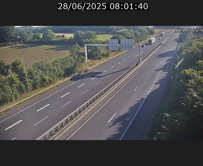 Traffic live webcam Luxembourg Croix de Bettembourg, rond-point d'Hellange - A13 direction Allemagne - BK 20.9