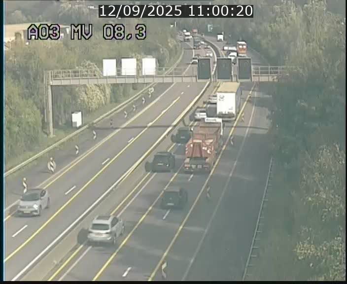 Webcam Autoroute après la Croix de Bettembourg en direction de Luxembourg sur l'A3