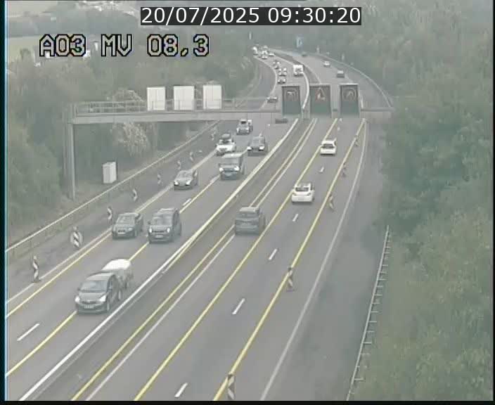 Webcam Autoroute après la Croix de Bettembourg en direction de Luxembourg sur l'A3