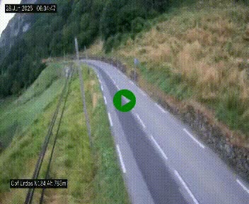 Webcam dans les Pyrénées Atlantique au niveau du col d'Urdos et du fort du Pourtalet sur la N134, en direction du Col et du tunnel du Somport, à 765 mètres d'altitude
