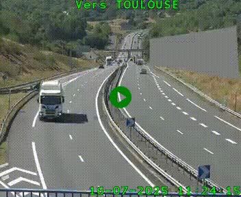 Caméra routière sur l'autoroute A20 à Noailles, en périphérie de Brive-la-Gaillarde. Vue orientée vers Toulouse