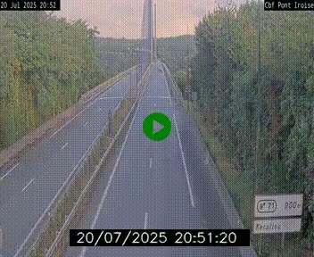 Webcam sur la N165 après le Pont de l'Iroise, à l'entrée de Brest