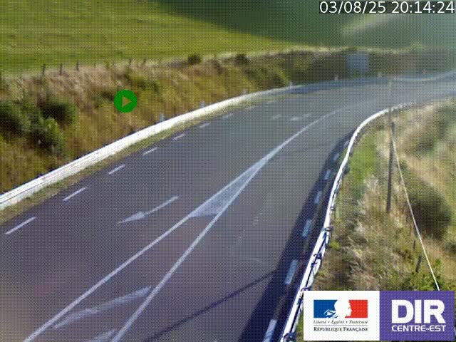 Webcam sur le col Pin Bouchain, vue orientée vers Roanne, en provenance de Lyon sur la nationale 7 (N7)