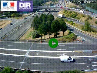Webcam traffic à Grenoble-sud sur l'autoroute A480. Vue orientée vers l'entrée et la sortie de Grenoble