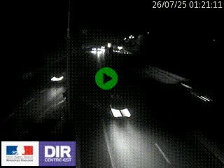 Caméra autoroute sur A6 - Valvert, près de Lyon, en direction de Paris, à hauteur de la sortie 36 Porte du Valvert
