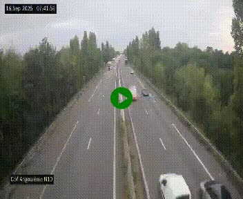 Webcam routière à la fin de la N10, en périphérique ouest d'Angouleme, proche de la jonction avec l'A10