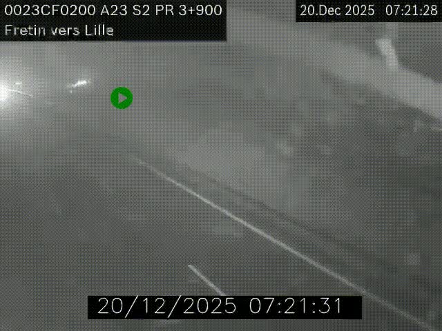 Webcam autoroute A23 à hauteur de Fretin. Vue orientée vers Lille