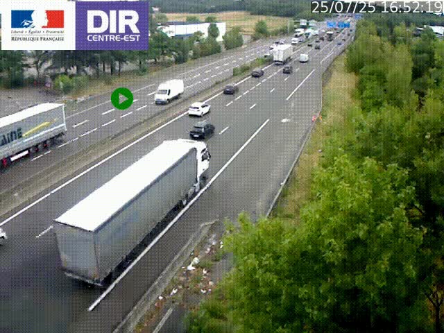 Caméra de circulation à Saint-Priest à la jonction entre l'A43 et l'A46 en direction de Marseille