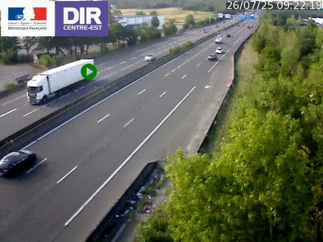 Caméra de circulation à Saint-Priest à la jonction entre l'A43 et l'A46 en direction de Marseille