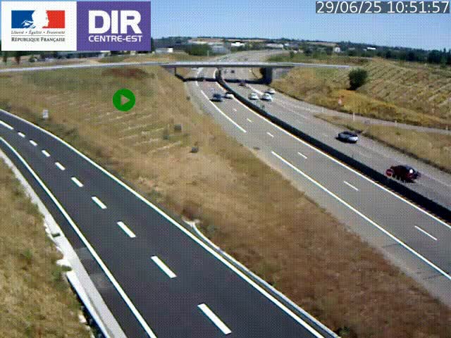 Webcam sur le contournement de Valence, sur la Nationale 7, caméra orientée vers Lyon