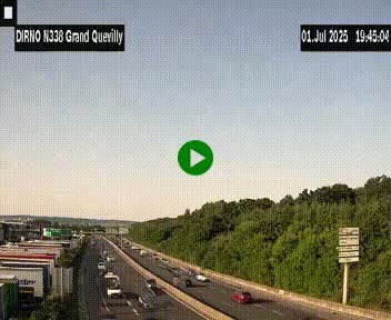 Webcam routière sur N338 à hauteur de Grand-Quevilly en périphérie de Rouen. Vue orientée vers Rouen