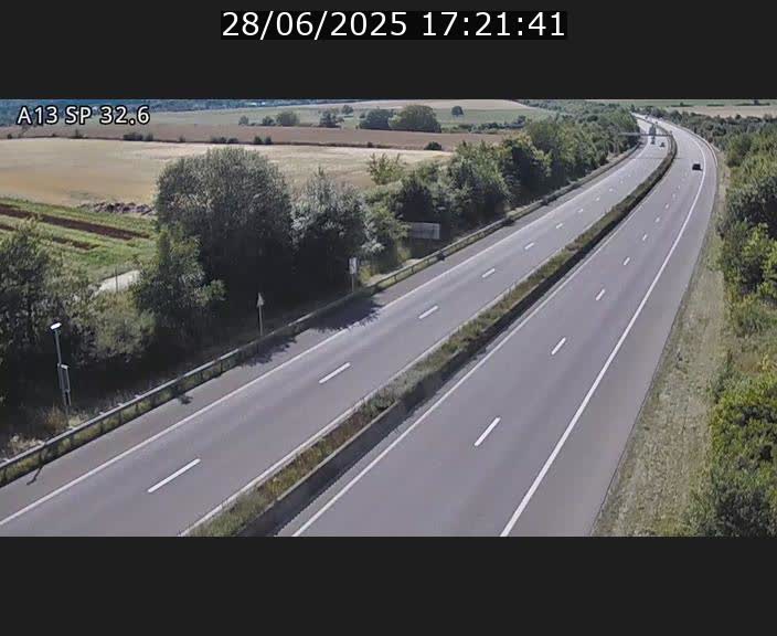 Webcam info trafic A13 à hauteur de Mondorf-les-bains. Vue orientée vers Altwies