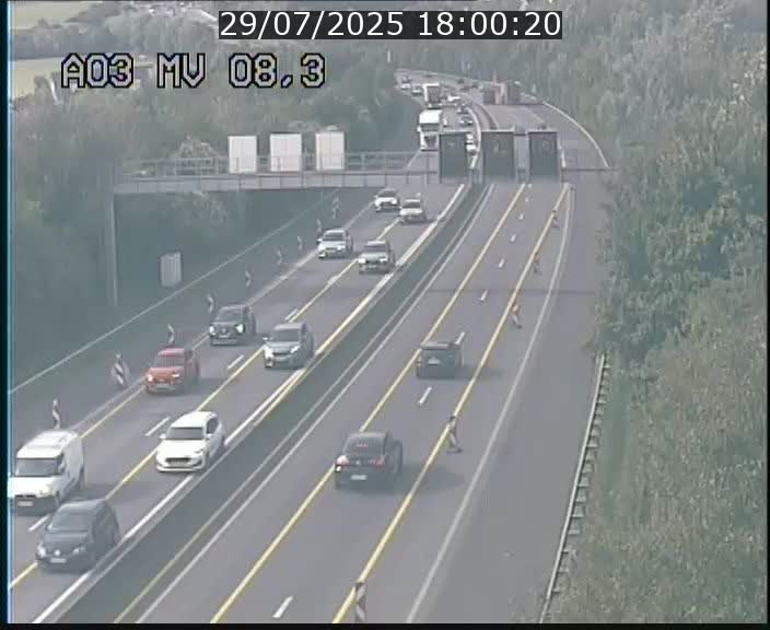 Webcam Autoroute après la Croix de Bettembourg en direction de Luxembourg sur l'A3