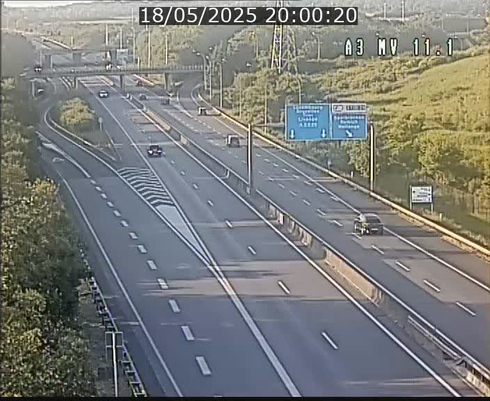 Traffic live webcam Luxembourg Croix de Bettembourg A3 - BK 11.1 - direction Luxembourg-ville