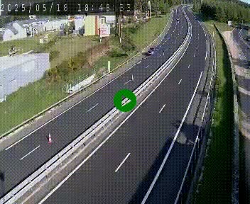 Caméra autoroute A75 à hauteur du col du rocher blanc en direction de Montpellier