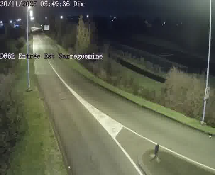 Point de vue trafic déployé sur D662 (France) à Sarreguemines, regardant vers Sarreguemines, aidant conducteurs et services à anticiper les flux.