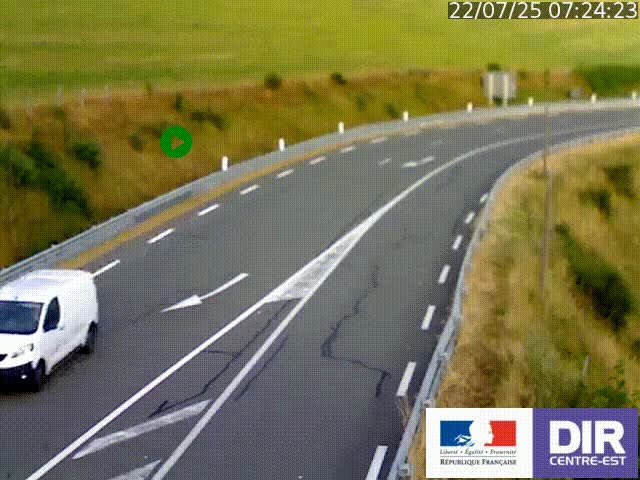 Webcam sur le col Pin Bouchain, vue orientée vers Roanne, en provenance de Lyon sur la nationale 7 (N7)