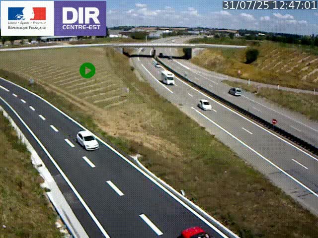 Webcam sur le contournement de Valence, sur la Nationale 7, caméra orientée vers Lyon