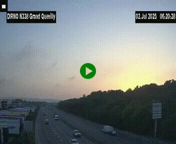 Webcam routière sur N338 à hauteur de Grand-Quevilly en périphérie de Rouen. Vue orientée vers Rouen