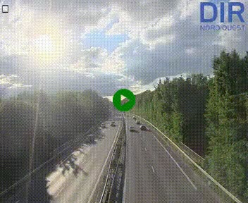 Webcam sur le périphérique de Caen (N814) à l'est de la ville, à Mondeville hauteur de la sortie 2, Presqu'île-Rives de l'Orne, au bout de l'autoroute A13