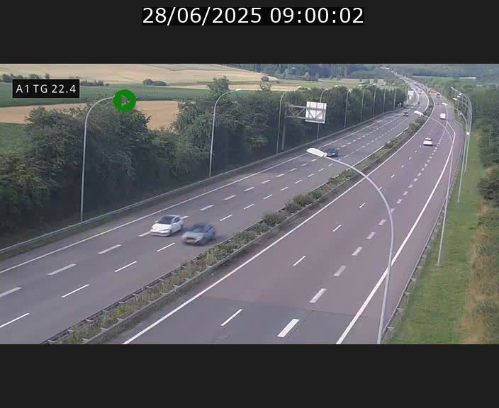 Traffic live webcam Luxembourg Flaxweiler - A1 direction Luxembourg - BK 22.4